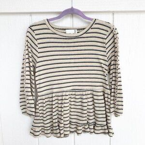 Ro & De Nordstrom Knit Peplum Sweater Top Women's Size Small S